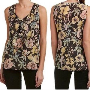 Cabi Sheer Floral Print Flowwy Tank Blouse Large